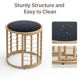 Gizoon Outdoor Patio Furniture Set, Wicker Rattan L-Shaped Conversation Sectional Sofa Set with Thick Cushions, Detachable Lounger and Side Table for Backyard, Porch, Balcony, Pool (Grey) Gizoon