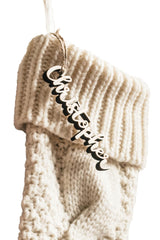 Personalized Christmas Stocking Tags - Christmas gift tag - Knit Stocking - Customized wooden (Tag Only) Generic