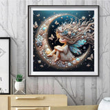 Ekuxom 5D Moon Diamond Art Kits for Adults-Fairy Diamond Painting Kits for Adults-DIY Crystal Rhinestones Diamond Painting Girls for Wall Home Decor 14x14 in Ekuxom