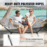 VEVOR Double Hammock with Stand Outdoor 2 Person Hammock for Outside Heavy Duty 480lb Large Free Standing Hammock Double Quilted Fabric Hammock with Portable Stand, Detachable Pillow & Bag VEVOR