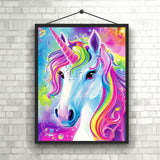 YOMEIA 5D Diamond Painting Kits for Adults&Beginner Full Drill Unicorn Diamond Art Paint with Round Diamonds DIY Gem Painting Kit for Home Wall Decor(11.8x15.7in) YOMEIA