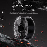Creality PPA-CF 3D Printer Filament RFID, 15% Carbon Fiber Content High-Performance Nylon, Heat Resistance,Low Warpage, 1Kg Spool(2.2lbs) for 3D Printers (Black) Creality