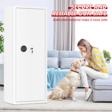 Superday 12-15 Rifle Gun Safe with Keyboard, Quick Access Large Gun Safe for Rifles, Locking Gun Cabinet Rifle Safe with Gun Safes Pockets and Adjustable Rifle Rack for Home, Office（White） Superday