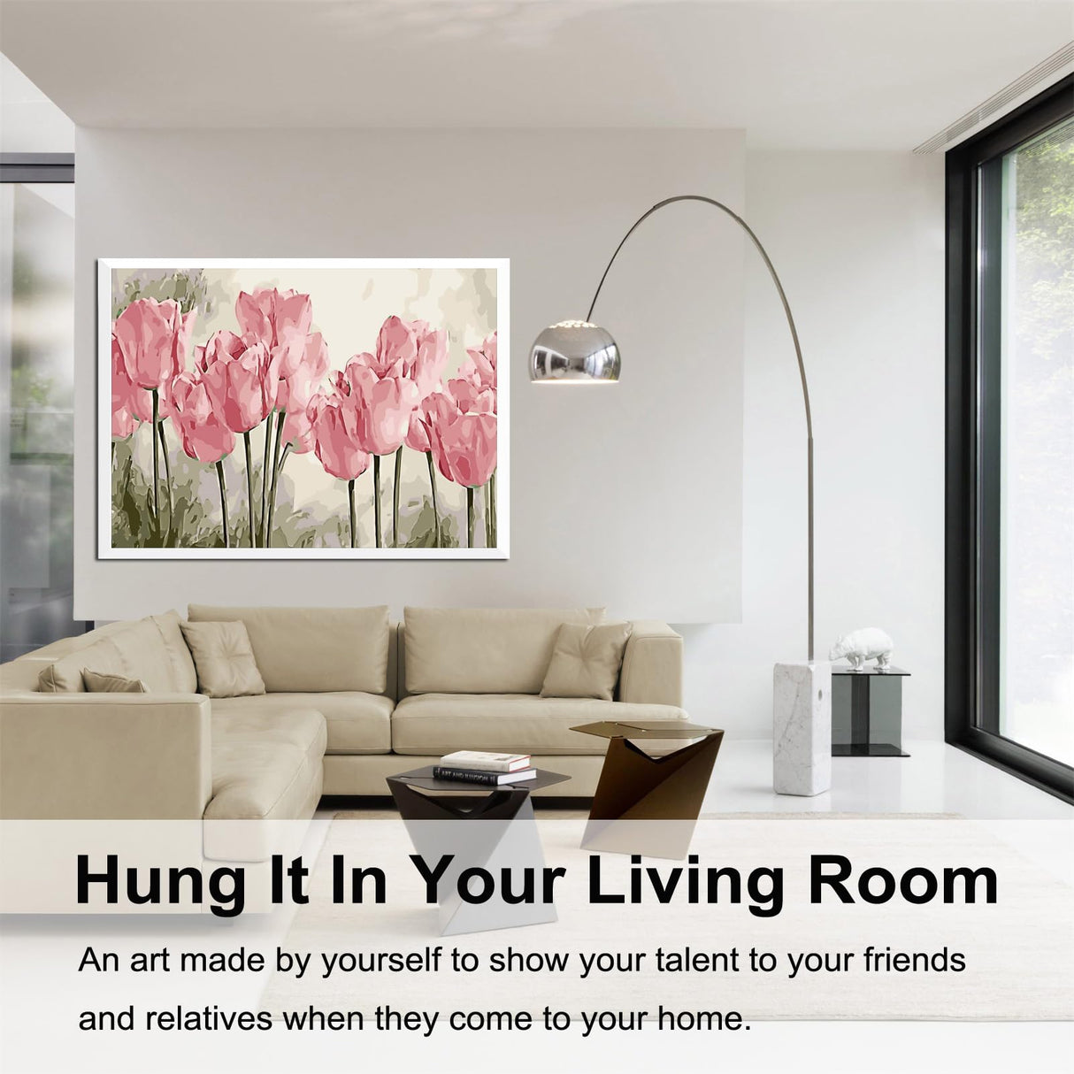 BAISITE Paint by Numbers Kit for Adults Beginners,20" Wx16 L Canvas for Painting Kits for Adults in Colorful Box Poppy Flowers-BSC002 BAISITE