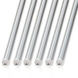 Barrina 8FT LED Shop Lights Fixture, T8 72W 9000lm 5000K, Daylight White, Clear Cover, V Shape,Tube Light, Hight Output, Bulbs for Garage, Warehouse, Plug and Play, 6 Packs Barrina