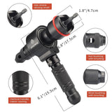 JIOGOWISE 2-in-1 Design Cordless Rivet Gun Adapter and Rivet Nut Adapter,Electric Drill Tools Accessory Kit with Carry Case,7 Metric Mandrels M3 to M12, 6 Rivet Heads 2.4mm to 6.4mm JIOGOWISE