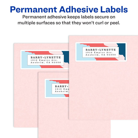 Avery Easy Peel Printable Address Labels with Sure Feed, 1" x 2-5/8", White, 750 Blank Mailing Labels (08160) AVERY