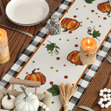 Artoid Mode Pumpkin Bow Buffalo Plaid Fall Table Runner,Seasonal Autumn Kitchen Dining Table Decoration for Home Party Decor 13x72 Inch Artoid Mode