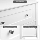FACBOTALL 5 Drawer Dresser, 47.2" Tall White Dresser with 5 Drawers, Chest of Drawers Cabinet Wood Dresser for Hallway Living Room FACBOTALL