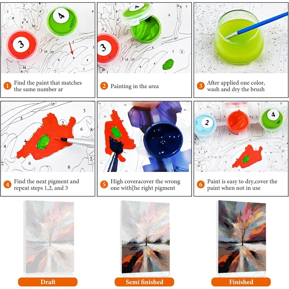 stnckic Paint by Numbers for Adults Beginners,Tree of Life Adults' Paint-by-Number Kits, Paint by Numbers Kit on Canvas,Perfect for Gift Home Wall Decor(16x20inch) stnckic