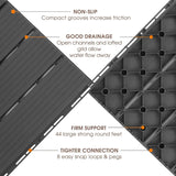 Interlocking Deck Tiles, 12 PCS 12” x 12” Patio Tiles Waterproof Plastic Outdoor Flooring Covering All Weather for Walkway Front Porch Poolside Balcony Backyard, Gray kubvici