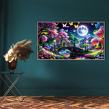 LWZAYS 5D Large Diamond Painting Kits for Adults, Landscape Diamond Art Painting Kit, DIY Full Drill Crystal Rhinestone Moon Arts and Crafts for Home Wall Decor 27.5 X 15.7inch LWZAYS