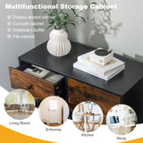 Tangkula Storage Cabinet with 3 Drawers and Door Cabinet, Industrial Wood Accent Cabinet with Adjustable Shelf, Retro Farmhouse Sideboard Buffet Cabinet for Kitchen Living Room (Industrial) Tangkula