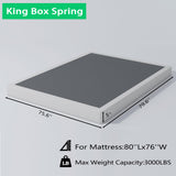 ALDRICH 5 Inch Heavy Duty Metal Box Spring Mattress Foundation 3000lbs Max Weight Capacity/Non-Slip/No Noise/Easy Assembly/Easy Clean Cover,King ALDRICH