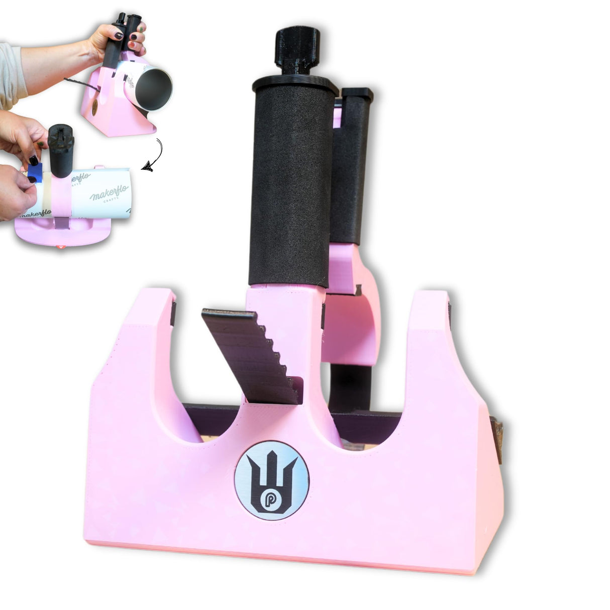 Pinch Perfect Trident Tumbler Clamp - Standard Size Adjustable Tumbler Sublimation Tool for Tumbler Sizes from 12oz - 40oz Skinny & Thick Tumblers (Pink) Pinch Perfect