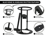 Blue Home XL Kindling Splitter — with 5.5 Lbs Sledge Hammer — Easy Portability — Manual Log Splitter (XL Kindling Splitter) BH Blue Home