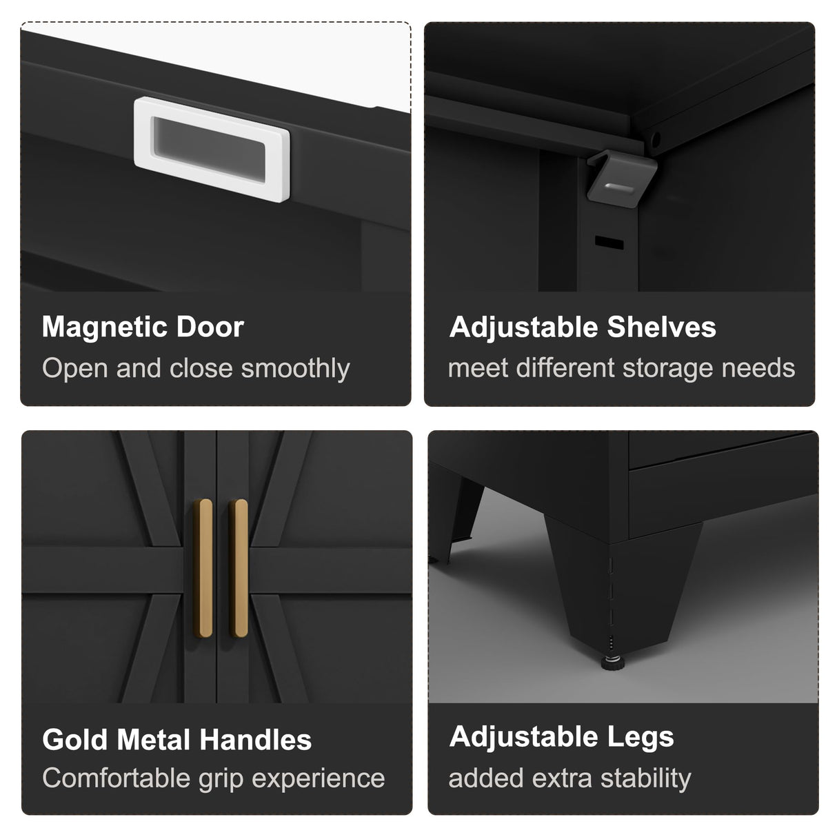 QINPTWUT Large Metal Kitchen Pantry Cabinet with Adjustable Shelves - Freestanding Kitchen Storage Cabinet for Dining Room,Livingroom Bathroom, Hallway, Workshop, Office QINPTWUT