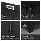 QINPTWUT 71" Large Capacity Metal Wardrobe with 1 Drawer and Adjustable Shelf - Heavy Duty Steel Storage Cabinet for Bedroom, Office,Laundry Room,Bedroom and More (Black, 71" - 1 Drawer) QINPTWUT