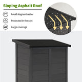 MCombo Outdoor Wood Storage Cabinet, Small Size Garden Wooden Tool Shed with Double Doors, Outside Tools Cabinet for Backyard (24.6”x 18.3”x38.2”) 0985 (Grey) MCombo