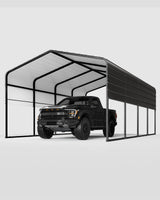 Metal Carport, Carport with Reinforced Base and Galvanized Steel Roof, Heavy Duty Garage Car Shelter Shade, Outdoor Car Port Canopy for SUV, Truck, Boats, 13x21 FT GAOMON