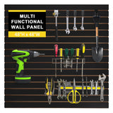 Black MDF Slat Wall Paneling for for Retail Display, Garage Slat Wall Storage Systems Slatwall Panels 1 Pack 4'x4', Easy-to-Install Adjustable Garage Tool Organizer, Fit for Storage & Display Generic