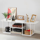 ETELI Floating TV Shelf Stand Under TV Wall-Mounted Entertainment Center Industrial TV Media Console Table with Storage for Bedroom 50" TV Living Room Office, White ETELI