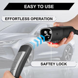 EV Adapter for Tesla to J1772, Max 40Amp 250V Portable Tesla Charge Adapter for All J1772 EVs, Compatible with Tesla Powered Connectors, Destination and Mobile Chargers, Safety Lock Easy to Connect KTOEBYCO