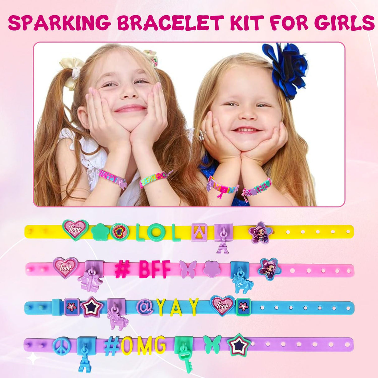 Dupamind Art & Craft Kits for Kids, DIY Friendship Bracelet Making Kit for Girls, Jewelry Making with Charm & Stickers, Birthday Gifts for Ages 8-12, Toys for Ages 5, 6, 7, 8, 9, 10, 11, 12 Years Old Dupamind