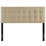 Modway Lily Tufted Linen Fabric Upholstered Queen Headboard in Beige Modway