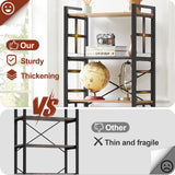 HOMBAZAAR 6-Tier Industrial Bookshelf with Metal Frame in Rustic Brown HOMBAZAAR