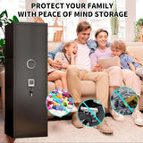 10-12 Gun Safe, Biometric Gun Cabinet for Rifles and Pistols, No Assembly Required, Quick Access Gun Safe with Password and Fingerprint, Large Gun Locker for Home with Removable Shelves&Pistol Pockets BEESTMUEBLE