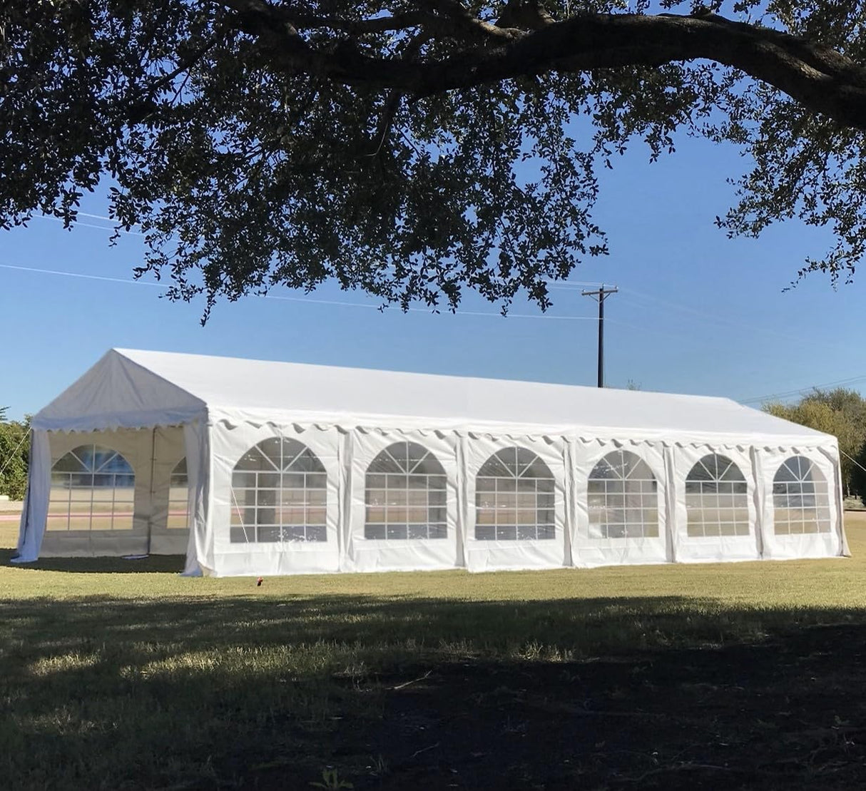DELTA Canopies 40'x20' PE Party Tent - Large Heavy Duty Wedding Tent Outdoor Event Shelter Upgraded Galvanized Canopy, Waterproof Top + 5 Storage Bags DELTA