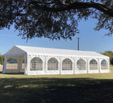 DELTA Canopies 40'x20' PE Party Tent - Large Heavy Duty Wedding Tent Outdoor Event Shelter Upgraded Galvanized Canopy, Waterproof Top + 5 Storage Bags DELTA