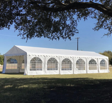 DELTA Canopies 40'x20' PE Party Tent - Large Heavy Duty Wedding Tent Outdoor Event Shelter Upgraded Galvanized Canopy, Waterproof Top + 5 Storage Bags DELTA