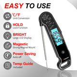 Professional Food & Meat Thermometer, 1 Sec Instant Read & ±0.5℉ Accuracy Driven by Thermocouple Sensor. IP67 Waterproof Digital Thermometer for Cooking, BBQ, Grill Gifts for Men Him Dad Birthday Atogou