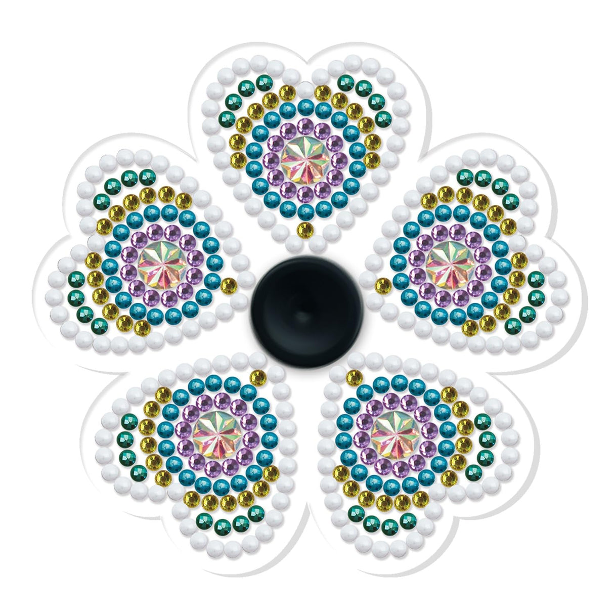 5D DIY Hearts Fidget Spinner Diamond Painting Kit Glow in Dark Crystal Rhinestone Acrylic Decoration Approx 8cm x 8cm Syntego