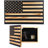 Hidden Gun Storage American Flag - Concealment Gun Safes for Valuables, Guns, Jewelry, Cash/Solid Wood Construction（Lockable） Homvle