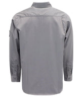 BOCOMAL FR 6.25oz Lightweight Summer Welding Shirt - Flame Resistant, Relaxed Fit, Cotton, Long Sleeve, Button Down Collar, Light Gray BOCOMAL