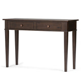 SIMPLIHOME Carlton SOLID WOOD 44 inch Wide Transitional Console Sofa Entryway Table in Dark Tobacco Brown with Storage, 2 Drawers, for the Living Room, Entryway and Bedroom SIMPLIHOME