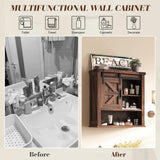 LUXOAK Farmhouse 24” Bathroom Wall Cabinet with Sliding Barn Door & Adjustable Shelf, Medicine Cabinet Wall Mounted, Storage Cabinet for Bathroom, Toilet, Kitchen, Living Room, Reclaimed Barnwood LUXOAK