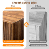 VINGLI Fluted Tall Dresser 5 Drawer, 23.66" W Chest of Drawers, Walnut Wood Dresser for Bedroom Mid Century Modern with Rounded Edge, 23.66" W*15.59" D*44.88" H VINGLI