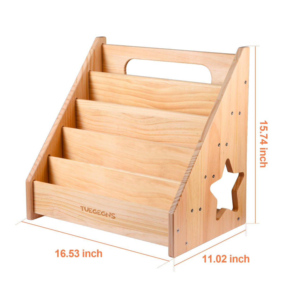 TUEGEGNS Montessori Bookshelf,Toddler Bookshelf for Kids,Organize Your Little One's Reading Adventure with Our Kids Bookshelf - Perfect for Kids!(Wood), Large TUEGEGNS