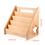 TUEGEGNS Montessori Bookshelf,Toddler Bookshelf for Kids,Organize Your Little One's Reading Adventure with Our Kids Bookshelf - Perfect for Kids!(Wood), Large TUEGEGNS