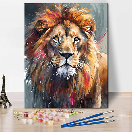 TUMOVO Paint by Numbers Kit for Adults - Lion DIY Adult Paint by Number Kits Animal Acrylic Canvas Painting for Adults Beginners Art Crafts Without Frame, 16x20 Inch TUMOVO