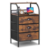 Jixlantuc Nightstand Bedside Table Drawer Organizer Side Table with Fabric Drawers End Tables Living Room Night Stand Chest of Drawers for Bedroom,Hallway, Entryway Jixlantuc