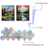 2 Pack Mountain Paint by Numbers Kit for Adults Beginner with Framed,Easy Adult Paint by Number Kits on Canvas DIY Painting for Beginners Art by Numbers for Home Wall Decor 10x12 Inch NEGEKFKX