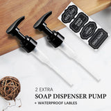 Amolliar Plastic Mason Jar Soap Dispenser with Pump Lid,16OZ Refillable BPA-Free Hand Soap Dispenser Set with Cute Lables - Farmhouse Decor for Kitchen/Bathroom,Liquid Soap,Dish Soap, Lotion (2 Pack) Amolliar