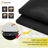 Iceberg Elf Playhouse cover, Outdoor wooden kids playhouse covers, 57" L x 57" W x 63" H, Waterproof, Sun Protection dust, Easy to put on with side zipper, 640D Heavy duty oxford fabric, (Black) Iceberg Elf