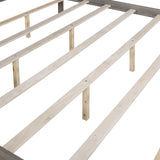 King Size Canopy Bed Wood 4 Posters Platform Bed Frame with Headboard and Slat Support Leg, for Kids Teens Adults(King, Brown Wash) Bellemave