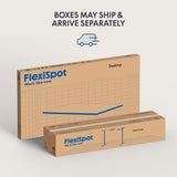 FLEXISPOT EN1 One-Piece Solid Wooden Standing Desk 63 x 24 Inches Height Adjustable Electric Sit Stand Home Office Desks (White Frame + Rubber Wood Top, 2 Packages) FLEXISPOT